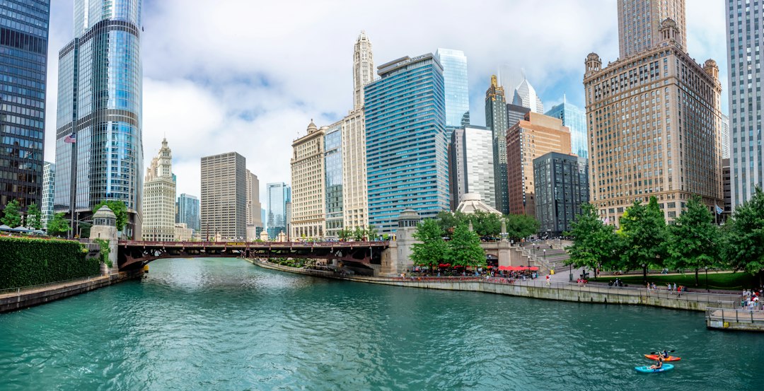 The Chicago River downtown, seen from the State Street bridge