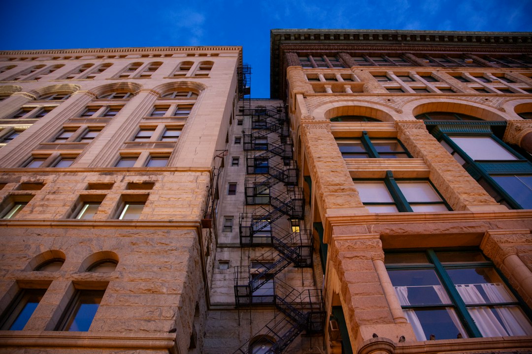 Fire escape on the side of a brick apartment building in Chicago